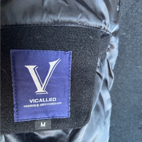 Men's Black Double-Breasted Coat - Picture 6 of 6